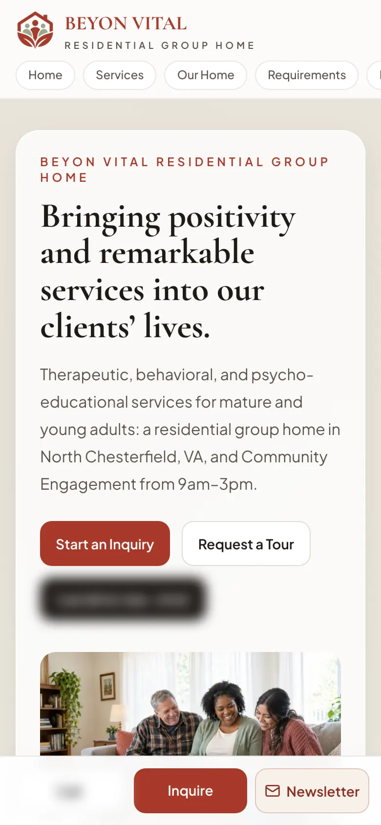 The same page on a phone.