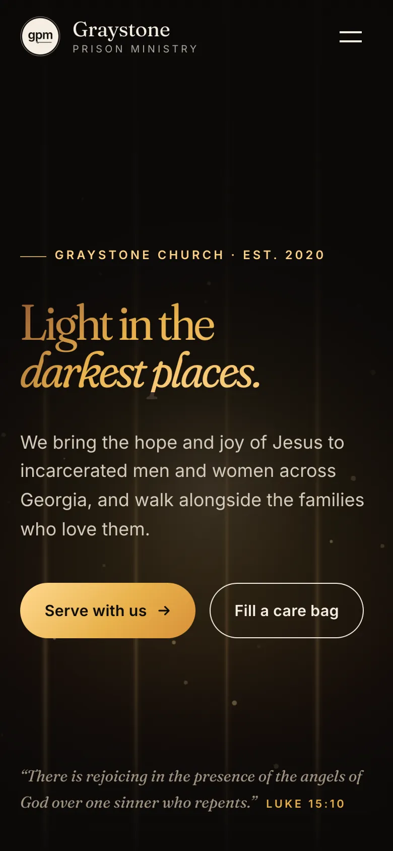 The same page on a phone.
