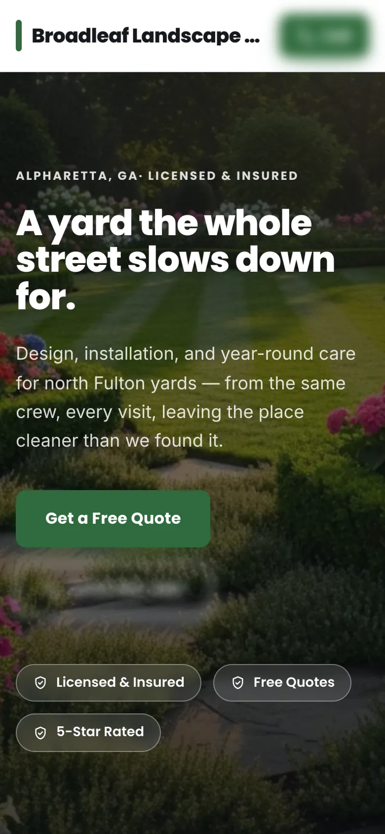 The same page on a phone.