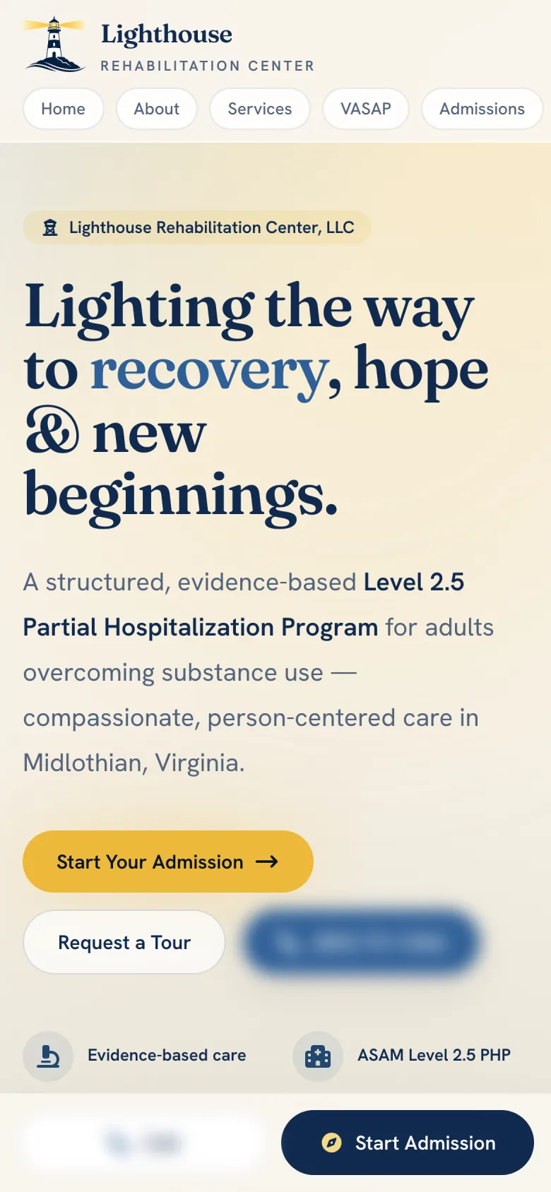 The same page on a phone.