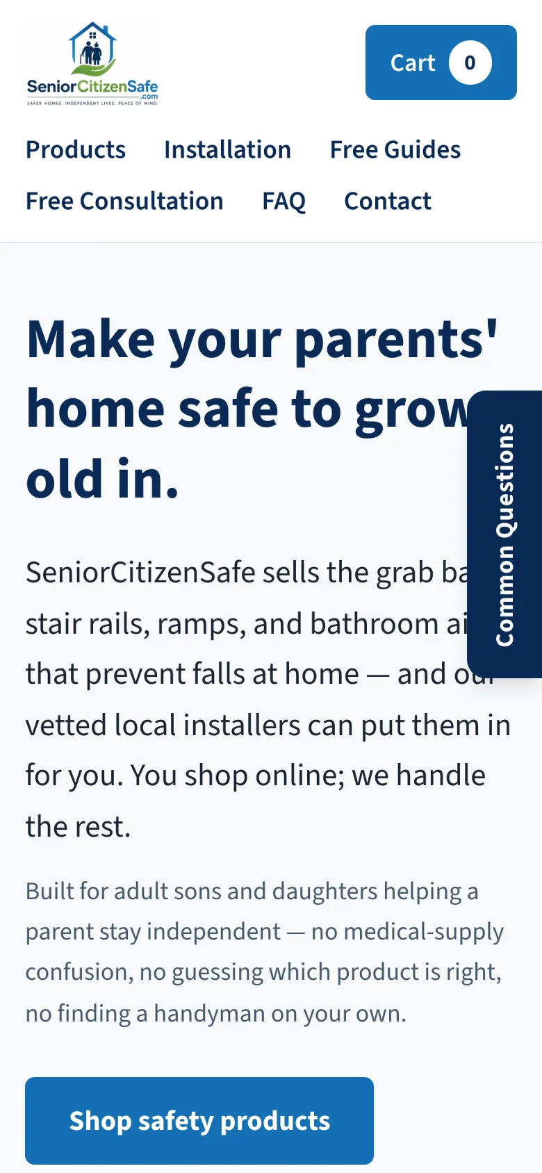 The same page on a phone.