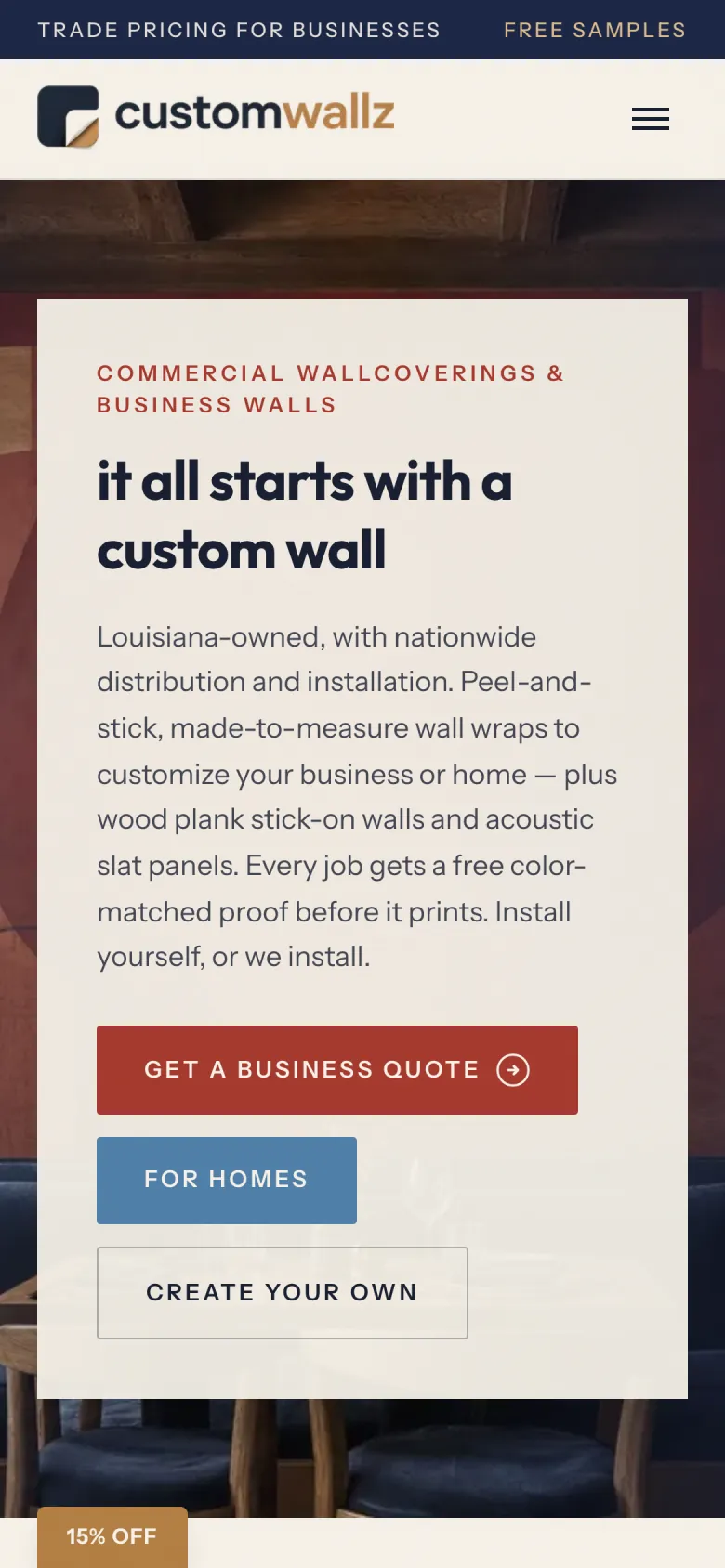 The same page on a phone.